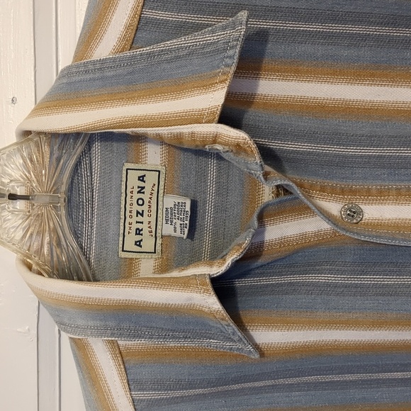 90s Arizona Jean Company Denim Button Down Shirt Medium Cotton - Picture 3 of 5